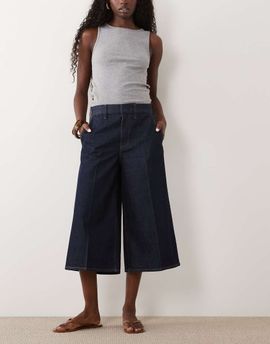 Abercrombie & Fitch Abercrombie & Fitch high rise denim culottes in indigo wash-Blue