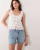 Abercrombie & Fitch Abercrombie & Fitch high rise denim dad shorts with clean hem in bleach blue - 1
