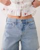 Abercrombie & Fitch Abercrombie & Fitch high rise denim dad shorts with clean hem in bleach blue - 3