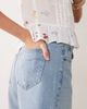 Abercrombie & Fitch Abercrombie & Fitch high rise denim dad shorts with clean hem in bleach blue - 4