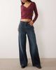 Abercrombie & Fitch Abercrombie & Fitch high rise wide leg jeans dark blue wash - 1