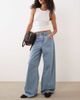 Abercrombie & Fitch Abercrombie & Fitch high rise wide leg jeans in light blue wash - 1