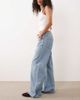Abercrombie & Fitch Abercrombie & Fitch high rise wide leg jeans in light blue wash - 3