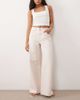 Abercrombie & Fitch Abercrombie & Fitch high rise wide leg jeans in light pink - 1