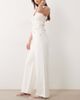 Abercrombie & Fitch Abercrombie & Fitch high rise wide leg jeans with frayed hem in white - 2