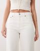 Abercrombie & Fitch Abercrombie & Fitch high rise wide leg jeans with frayed hem in white - 4