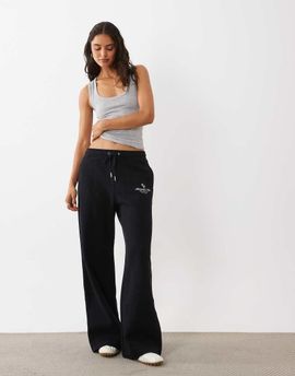 Abercrombie & Fitch Abercrombie & Fitch high rise wide leg sweatpants in black