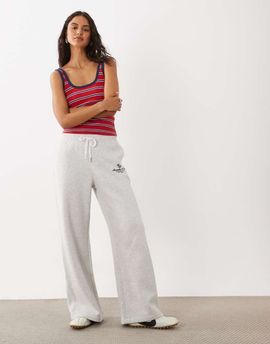 Abercrombie & Fitch Abercrombie & Fitch high rise wide leg sweatpants in light gray