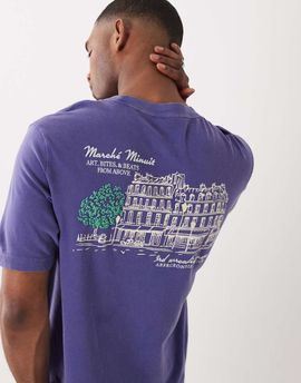 Abercrombie & Fitch Abercrombie & Fitch hotel back graphic t-shirt in purple-Navy