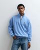 Abercrombie & Fitch Abercrombie & Fitch icon logo oversized 1/4 zip sweatshirt in washed blue - 1