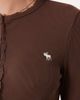 Abercrombie & Fitch Abercrombie & Fitch icon logo rib knit button up top in brown - 4