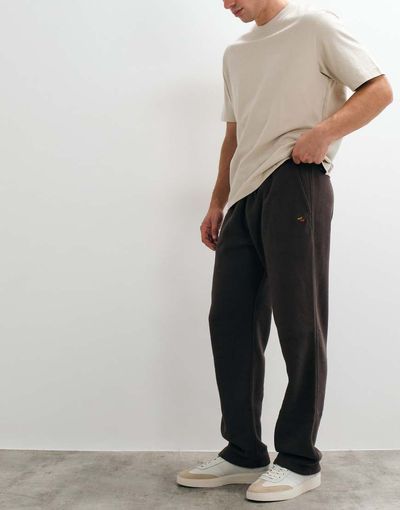 Abercrombie & Fitch Abercrombie & Fitch icon logo straight leg sweatpants in brown