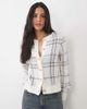 Abercrombie & Fitch Abercrombie & Fitch knit crew neck cardigan in beige plaid-Neutral - 1
