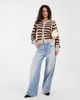 Abercrombie & Fitch Abercrombie & Fitch knit crew neck cardigan in brown and cream stripes-White - 2