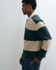 Abercrombie & Fitch Abercrombie & Fitch knit long sleeve button up polo sweater with contrast collar in green and cream stripes-Multi - 4
