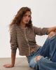 Abercrombie & Fitch Abercrombie & Fitch knit micro cardigan in brown striped print-White - 1