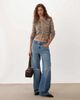 Abercrombie & Fitch Abercrombie & Fitch knit micro cardigan in brown striped print-White - 2