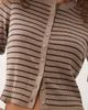 Abercrombie & Fitch Abercrombie & Fitch knit micro cardigan in brown striped print-White - 3