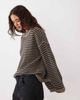 Abercrombie & Fitch Abercrombie & Fitch knit slouchy sweater in beige and brown stripe - 1