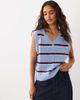 Abercrombie & Fitch Abercrombie & Fitch knit V-neck sweater tank in brown and blue stripe - 1