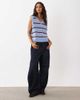 Abercrombie & Fitch Abercrombie & Fitch knit V-neck sweater tank in brown and blue stripe - 2