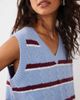 Abercrombie & Fitch Abercrombie & Fitch knit V-neck sweater tank in brown and blue stripe - 3