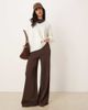 Abercrombie & Fitch Abercrombie & Fitch knit v neck oversized sweater in cream-White - 2