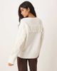 Abercrombie & Fitch Abercrombie & Fitch knit v neck oversized sweater in cream-White - 3