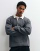 Abercrombie & Fitch Abercrombie & Fitch knitted long sleeve button up polo sweater with contrast collar in gray - 1