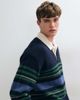 Abercrombie & Fitch Abercrombie & Fitch knitted rugby polo sweater in blue and green stripe-MULTI - 3