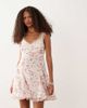 Abercrombie & Fitch Abercrombie & Fitch lace trim mini dress in cream floral print-White - 1