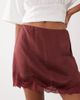 Abercrombie & Fitch Abercrombie & Fitch lace trim satin mini skort in burgundy-Red - 3