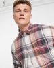 Abercrombie & Fitch Abercrombie & Fitch lightweight check flannel shirt in burgundy-Red - 3