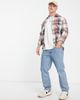 Abercrombie & Fitch Abercrombie & Fitch lightweight check flannel shirt in burgundy-Red - 4