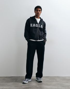 Abercrombie & Fitch Abercrombie & Fitch logo open hem sweatpants in black
