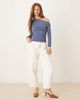 Abercrombie & Fitch Abercrombie & Fitch long sleeve cinched off-the-shoulder top in purple - 2