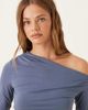 Abercrombie & Fitch Abercrombie & Fitch long sleeve cinched off-the-shoulder top in purple - 3