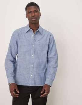 Abercrombie & Fitch Abercrombie & Fitch long sleeve denim shirt in indigo-Blue