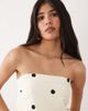 Abercrombie & Fitch Abercrombie & Fitch longline bandeau top in white polka dot, part of a set - 2