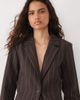 Abercrombie & Fitch Abercrombie & Fitch longline cinched waist blazer in brown pinstripes - part of a set - 2