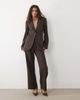 Abercrombie & Fitch Abercrombie & Fitch longline cinched waist blazer in brown pinstripes - part of a set - 3