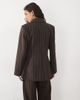 Abercrombie & Fitch Abercrombie & Fitch longline cinched waist blazer in brown pinstripes - part of a set - 4