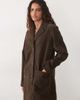 Abercrombie & Fitch Abercrombie & Fitch longline oversized suedette jacket in dark brown - 1