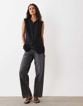 Abercrombie & Fitch Abercrombie & Fitch longline v-neck vest in black - part of a set