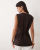 Abercrombie & Fitch Abercrombie & Fitch longline v-neck vest in black pinstripe - 2