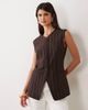 Abercrombie & Fitch Abercrombie & Fitch longline v-neck vest in black pinstripe - 4