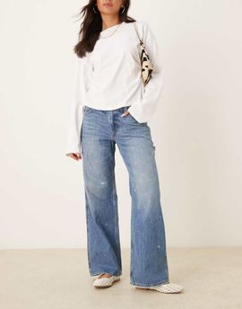 Abercrombie & Fitch Abercrombie & Fitch low rise ultra loose painter jeans in mid blue wash