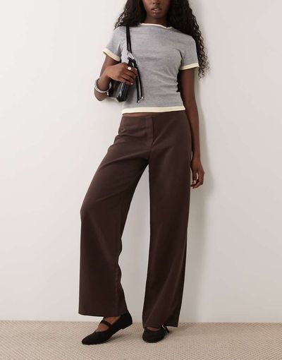 Abercrombie & Fitch Abercrombie & Fitch low rise wide leg pants in brown