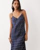 Abercrombie & Fitch Abercrombie & Fitch midaxi satin slip dress in navy polka dots - 2