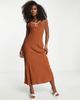 Abercrombie & Fitch Abercrombie & Fitch midaxi slip dress in brown - 1